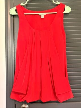 H&M Red Pleated Sleeveless Camisole